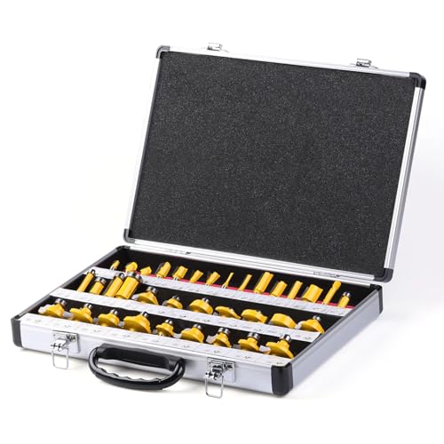 35pcs 1/4 "(6,35 Mm) Schaft -Wolfram -Carbid -Router Bit Set Holzbearbeitungsschneider -Trimmmesser Forming Mahlen von Ddyspan