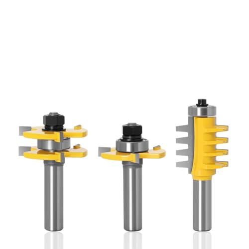 3pcs 12mm 1/2-Zoll-Schaftgelenk Zusammenbinden Router Bits Zunge & Rille T-Slot-Mahlen-Fräser Für Holzholzarbeiten Schneidwerkzeuge,12,7 Mm Schaft von Ddyspan