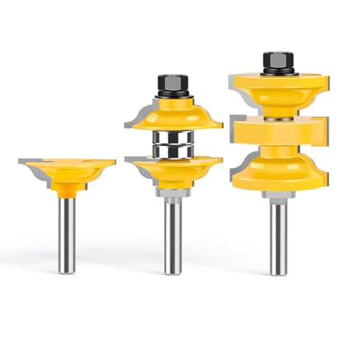 3pcs 8,12 Mm, 1/2in Schaft T-Sloting Router Bit Mit Lagerholzschlitzmahlen Cutter T Typ Rabbiner Holzwerk Werkzeugwerkzeugwerkzeug,12,7 Mm Schaft von Ddyspan