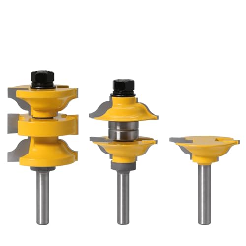 3pcs 8mm 12mm Schafteingang Innen -Tür -Router -Bit -Set Matched Router -Bits Für Holz,8mm Schaft von Ddyspan