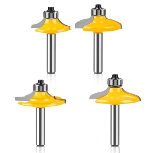 4pc 8mm 12 Mm 1/2 -Zoll -Schaftschatzschublade Vordere Schranktür Vor Frontrouter Bit Set - Holzbearbeitungsschneider Holzbearbeitungsbits,12,7 Mm Schaft von Ddyspan