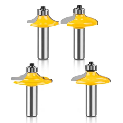 4pcs Schublade Vordere Schranktür Vor Frontrouter Bit-1/2 "Schaft 8mm12mm Shank Holzbearbeitungsschneider Holzbearbeitungsbits,12,7 Mm Schaft von Ddyspan