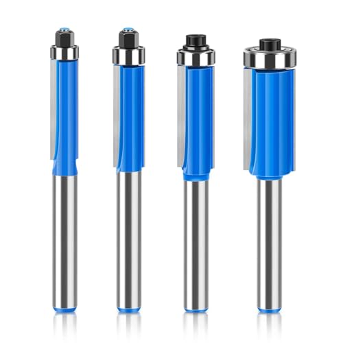4pcs Set Aus 8 Mm Schaftschneiderschneider -Flush -Trimmbit Mit Zwei Lager Router -Teilen Holzbearbeitungswerkzeuge Für Holzschneiderschneider von Ddyspan