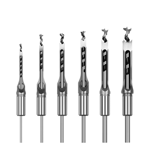 6pcs HSS Twist Bohrer Bits Square Auger Mortising Meißel Bohrer Set Square Loch Holzbearbeitung Bohrwerkzeuge Kit Set Set Set 6pcs HSS Twist Bohrer Bits Square Auger Mortising Meißel Bohrer Set Square Loch Holzbearbeitung Bohrwerkzeuge Kit Set Set Set von Ddyspan