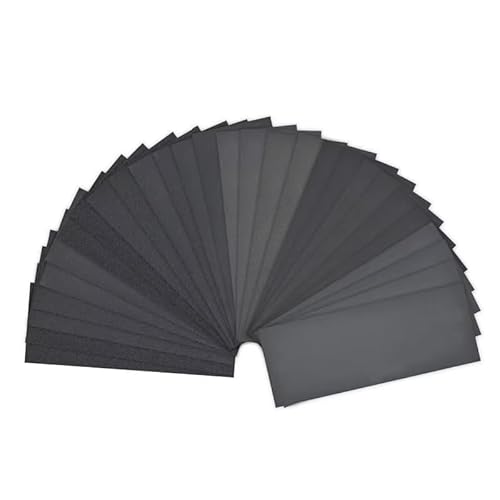 Ddyspan 15pcs Sandpapierset 400 600 800 1000 1200 1500 2000 2500 3000 Schleifenscheibenpapier Wasser/trockener Schleifsandpapier 93x230mm von Ddyspan