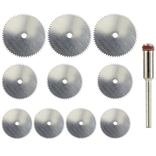 Ddyspan Sägeklinge 11pcs Edelstahl Mini Sägeklinge Mit Muskelholz -Metall -Schneidwerkzeugscheiben -Scheibe Kreisförmiger Sägenscheibe Holzbearbeitungswerkzeug von Ddyspan