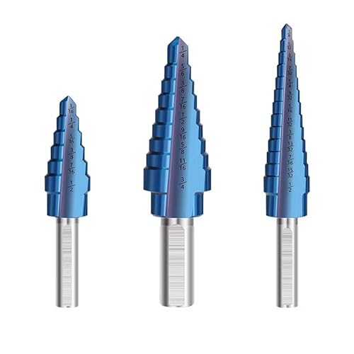 Ddyspan Stiefkegelbohrer 3pcs 3/16-1/2,1/8-1/2,1/4-3/4 Stiefbohrer Bit Nano Blau Beschichtete Holzlochschneider-Bohrwerkzeug-Metallbohrer Ddyspan Stiefkegelbohrer 3pcs 3/16-1/2,1/8-1/2,1/4-3/4 Stiefbohrer Bit Nano Blau Beschichtete Holzlochschneider-Bohrwerkzeug-Metallbohrer von Ddyspan