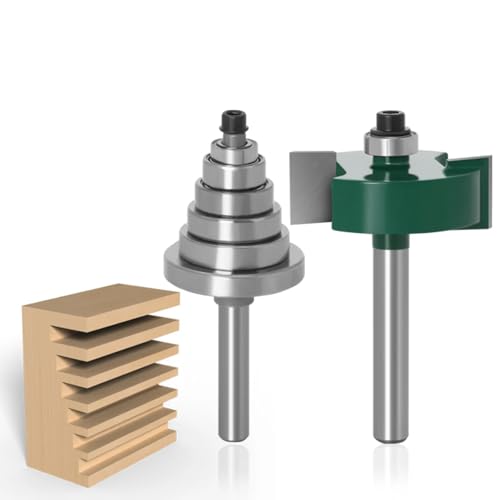 Rabbiner -Router -Bit Mit 6 Lagern Set -1/2 "H - 1/4" 6 Mm Schaft Holzbearbeitung Zapfen Cutter Für Holzbearbeitungswerkzeuge,6,35 Mm Schaft von Ddyspan