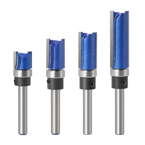 Schlitzen Gerades Messer Holzbearbeitung Fräser Trimmmaschine 1/4 Griff 6 Griff Lager Gerades Messer Kopierschneider,6mm Schaft von Ddyspan