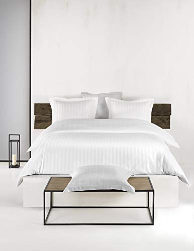 De Witte Lietaer Bettwäsche Zygo Weiß Doppelbett – 1 Bettbezug 240 cm + 2 Kissenbezüge mit Volant, Baumwolle, 240 x 220 cm von De Witte Lietaer