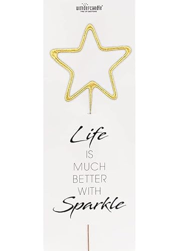1 Wunderkerze Stern gold GIANT Life is much better sparkle ca 32,2 x 12,2 cm von DeCoArt... by Kathrin Friedenstab-Maschner