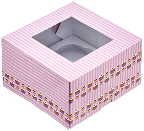 DeColorDulce Pappschachtel für Cupcake C/innen, und Rolle, Pink, 15 x 15 x 1 cm von DeColorDulce