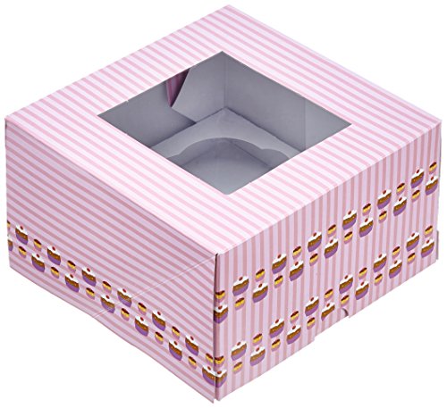 DeColorDulce Pappschachtel für Cupcake C/innen, und Rolle, Pink, 15 x 15 x 1 cm von DeColorDulce