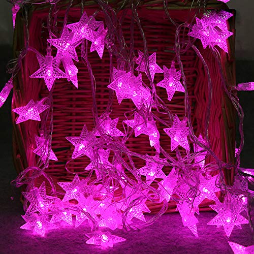 2M LED Lichterkette Außen Batteriebetriebe Bunt Lichterketten Vorhang Weihnachtsbeleuchtung Weihnachtsdeko Lichter Lichtervorhang Lichterkette Weihnachtsbaum (Lila) von DeHolifer