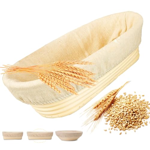 DeJivsin Gärkorb Oval 28cm, Gärkörbchen 1.2kg aus Peddigrohr, Brotbacken für Brot, Brot Backen Zubehör, Garkörbe Brot Brotbacken für Heim und professionelle Backen DeJivsin Gärkorb Oval 28cm, Gärkörbchen 1.2kg aus Peddigrohr, Brotbacken für Brot, Brot Backen Zubehör, Garkörbe Brot Brotbacken für Heim und professionelle Backen von DeJivsin