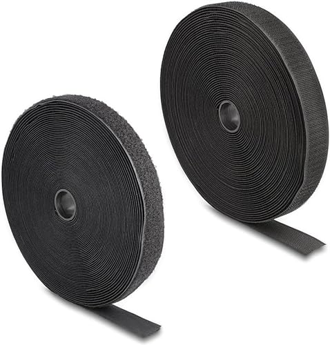 Strapazierfähiges Klettband mit Haft- und Flauschband L 15 m x B 25 mm schwarz von DeLOCK