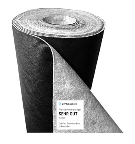 DeRiTex 180g/m² Premium-Plus Unkrautvlies 15m² (1m x 15m) von DeRiTex