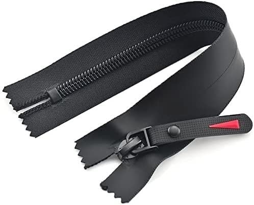 Spulenreißverschlüsse, Reißverschlüsse for Nähen, 1 Stück 5# schwarzer unsichtbarer Reißverschluss, 60 cm–120 cm wasserdichter Nylon-Reißverschluss, DIY Outdoor-Sportjacke, Daunenjacke (Farbe: geschlo von DeUyo