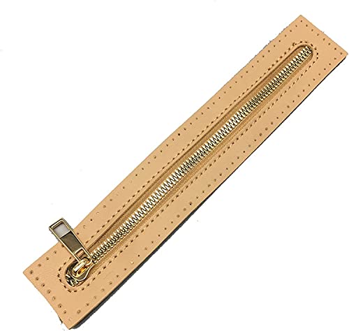 Spulenreißverschlüsse, Reißverschlüsse for Nähen, Reißverschlussverschlüsse, Spulenreißverschlüsse, Nahttrenner, Nähwerkzeuge, 2 Stück PU-Gepäckleder-Reißverschlüsse (Farbe: Khaki) (Farbe: Wit) (Farbe von DeUyo
