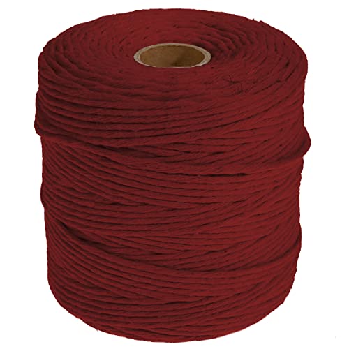 DéVa Makramee Garn - 3mm x 200m Länge - Makramee Band aus 100% Baumwolle bordeaux von DéVa