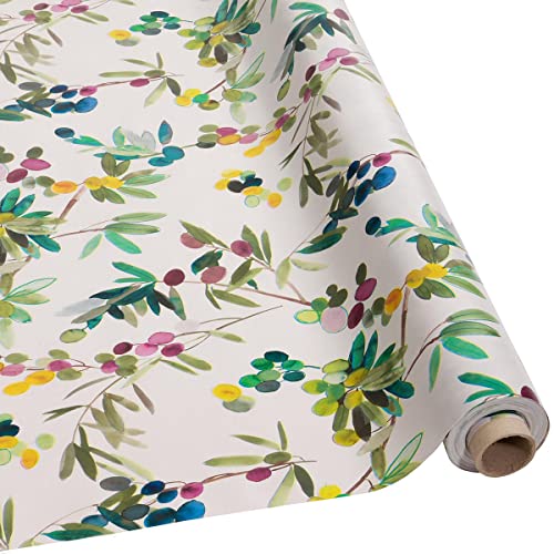 DéVa Wachstuchtischdecke Bunte Oliven in 1,4m Breite (Meterware) - PVC Wachstuch - Outdoor und Indoor Tischdecke von DéVa