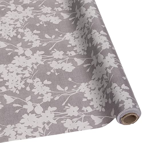 DéVa Wachstuchtischdecke Natural grau in 1,4m Breite (Meterware) - PVC Wachstuch - Outdoor und Indoor Tischdecke von DéVa