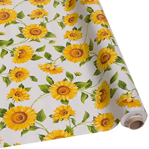 DéVa Wachstuchtischdecke Sonnenblumen in 1,4m Breite (Meterware) - PVC Wachstuch - Outdoor und Indoor Tischdecke von DéVa