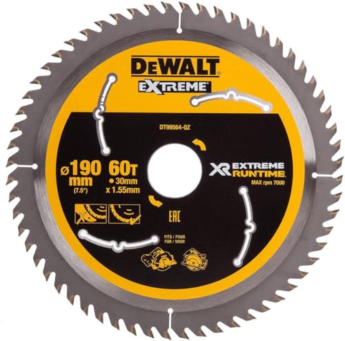 DeWALT Kreissägeblatt für Holz | Extreme Laufzeit | Ø 190mm Asgat 30mm 60T - DT99564-QZ DeWALT Kreissägeblatt für Holz | Extreme Laufzeit | Ø 190mm Asgat 30mm 60T - DT99564-QZ von DEWALT