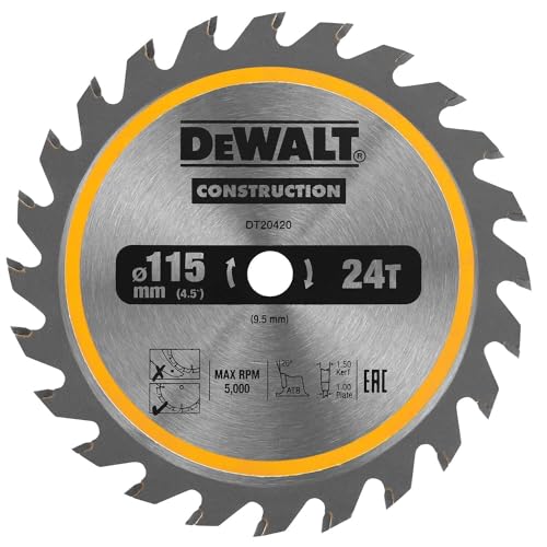 DeWALT Kreissägeblatt für Holz | Konstruktion | Ø 115mm Asgat 9,5mm 24T - DT20420-QZ DeWALT Kreissägeblatt für Holz | Konstruktion | Ø 115mm Asgat 9,5mm 24T - DT20420-QZ von DEWALT