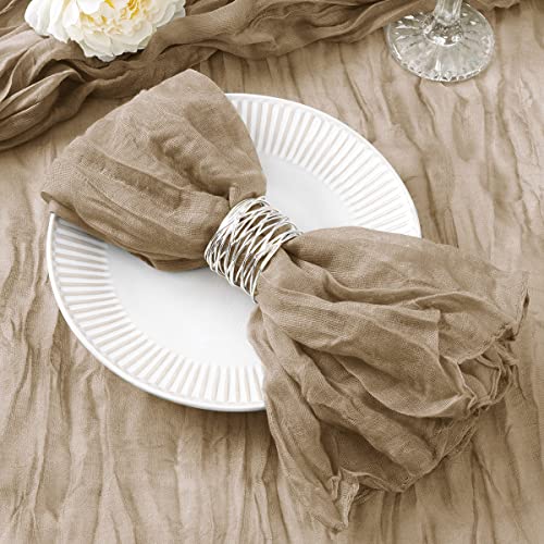 DeZerlor Seihtuch-Servietten, waschbar, Sommer-Kaffeetuch-Servietten, Set mit 100 Stück, Baumwollgaze, Tischservietten, Großpackung, 53,3 x 53,3 cm, für Hochzeit, Brautparty, Babyparty von DeZerlor