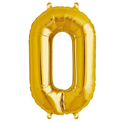 FUNXGO® Folienballon Zahl 0 Gold - Riesenzahl Ballon ca.100 cm - fliegt mit Helium - 0 geburtstag luftballon - Deko zum Geburtstage, Party, Hochzeiten - Ballon 0 Gold von FUNXGO