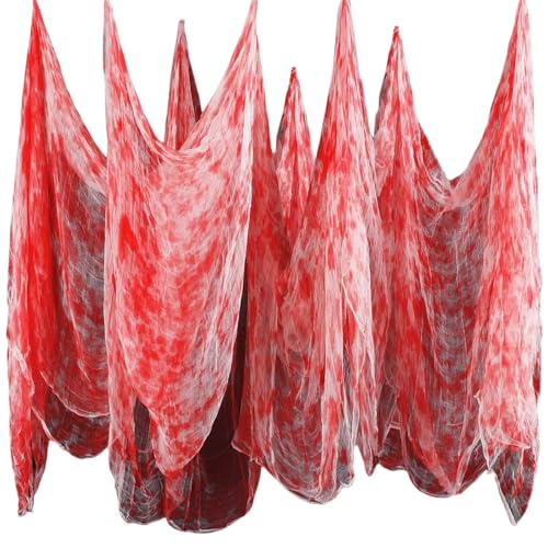 0,76x10,6m Halloween Gruseliges Tuch Dekorationen, Halloween Deko Stoff, Blutrot Gruseltuch, Party-Dekoration Zubehör, für Spukhäuser Halloween Party Türen Vorhang Outdoor Veranden Fenster Dekoration 0,76x10,6m Halloween Gruseliges Tuch Dekorationen, Halloween Deko Stoff, Blutrot Gruseltuch, Party-Dekoration Zubehör, für Spukhäuser Halloween Party Türen Vorhang Outdoor Veranden Fenster Dekoration von DealKits