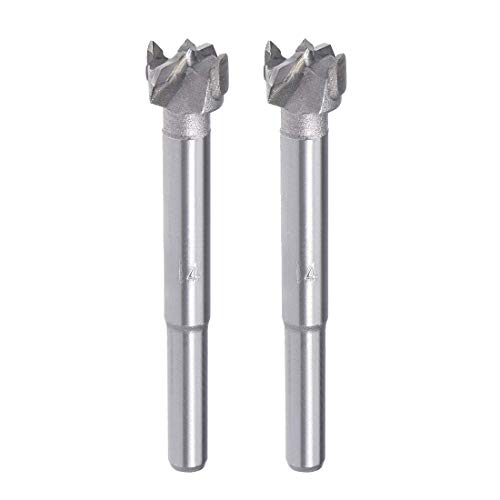 Forstner Bohrer 14mm, Wolframkarbid Holzlochsäge Schneckenöffner Holzbearbeitung Scharnierloch Bohren Bohrbohrer 2St. Grau von DealMux