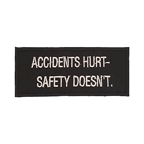 DealzCT Aufnäher mit Aufschrift "Accidents Hurt Safety", zum Aufbügeln oder Aufnähen, klein, für Jacken und Westen von DealzCT
