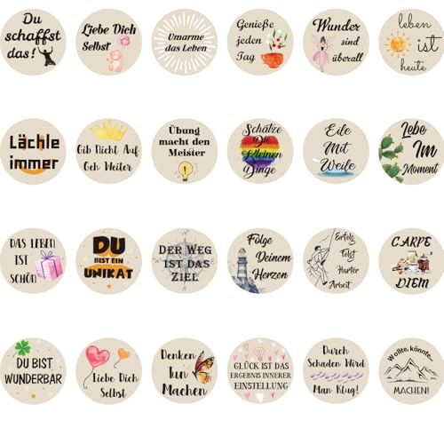 24 Glücksbringer Prüfung Kleine Geschenk Gastgeschenke Geburtstag Taufe Holz Motivationskarten Tisch Deko für Ostern Adventskalender Weihnachten Geburtstag Silvester von Deauparkoty