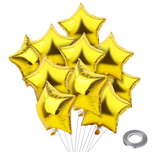 25 Stück Helium Luftballon Stern Gold Ballons Luftballons Geburtstag Babyparty Deko Dekoration Folienballon Geburtstagsdeko Weihnachtsdeko, 18 Zoll von Deauparkoty