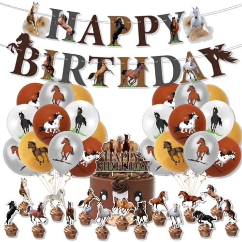 39 Stück Pferde Geburtstagsdeko Deko Geburtstag Luftballon Hors Kindergeburtstag Pferdeparty mit Happy Birthday Girlande und Tortendeko für Mädchen Junge Kinder 39 Stück Pferde Geburtstagsdeko Deko Geburtstag Luftballon Hors Kindergeburtstag Pferdeparty mit Happy Birthday Girlande und Tortendeko für Mädchen Junge Kinder von Deauparkoty