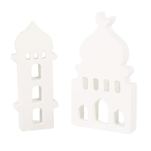 Ramadan Deko Tischdeko 2 Stück Eid Mubarak Dekoration Ramazan Dekor Ramadan Kareem Deko Tisch Fenster Wiederverwendbar Holz Moscheen Islam Muslim Geschenke für Kinder von Deauparkoty