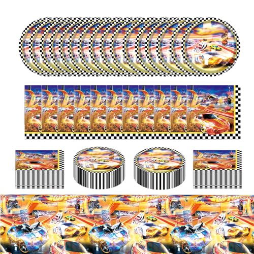Partygeschirr Set, Gebutstag Deko Partygeschirr Kindergeburtstag Dekoration,Tischdecke Gebutstag Serviette Geeignet für 20 Personen (FH2) von DecPtyTa