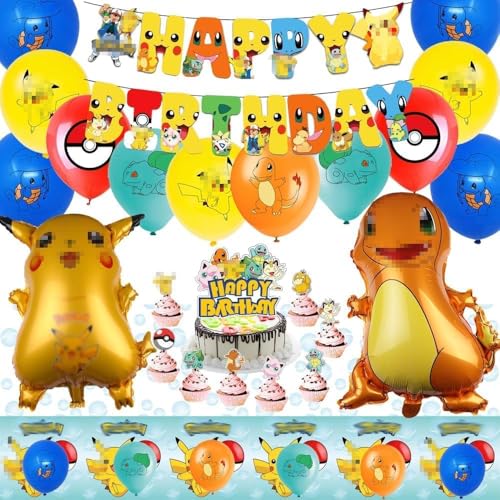 Partyzubehör Set,Gebutstag Party Set,Geburtstag Banner Tischdecke Cupcake Toppers Ballon usw (g1) von DecPtyTa