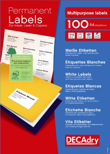 Decadry Permanent Adhesive Label - White (Pack of 2100) von Decadry