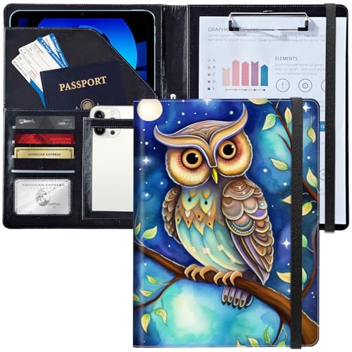Dokumentenmappe mit niedlicher Glitzer-Eule aus Leder, personalisierbar mit Organizer für A4-Dokumente, Visitenkartenhalter, für Männer und Frauen Dokumentenmappe mit niedlicher Glitzer-Eule aus Leder, personalisierbar mit Organizer für A4-Dokumente, Visitenkartenhalter, für Männer und Frauen von Decahouy
