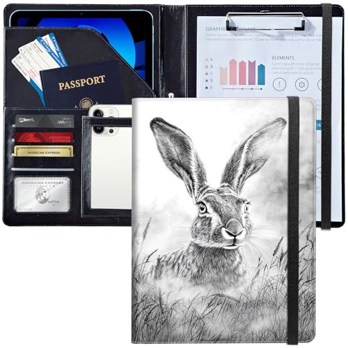 Leder-Padfolio-Portfolio-Ordner mit Klemmbrett, personalisierter A4-Briefgröße, Lebenslauf-Organizer, Schreibblock und Kartenhalter für Männer und Frauen, Business, Büro, elegante Leder-Padfolio-Portfolio-Ordner mit Klemmbrett, personalisierter A4-Briefgröße, Lebenslauf-Organizer, Schreibblock und Kartenhalter für Männer und Frauen, Business, Büro, elegante von Decahouy