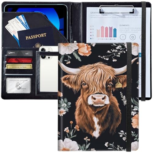 Padfolio/Portfolio-Mappe, Klemmbrett, personalisiertes Leder-Portfolio, Padfolio mit Lebenslauf-Dokumenten, Organizer, Briefgröße, A4, Schreibblock, Visitenkartenhalter für Männer und Frauen Padfolio/Portfolio-Mappe, Klemmbrett, personalisiertes Leder-Portfolio, Padfolio mit Lebenslauf-Dokumenten, Organizer, Briefgröße, A4, Schreibblock, Visitenkartenhalter für Männer und Frauen von Decahouy