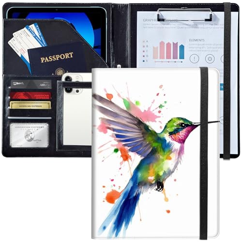 Padfolio/Portfolio-Ordner, Klemmbrett, Kolibri, Aquarell, personalisiertes Leder-Portfolio, Padfolio mit Lebenslauf-Dokumenten, Organizer, Briefgröße, A4, Schreibblock, Visitenkartenhalter für Männer Padfolio/Portfolio-Ordner, Klemmbrett, Kolibri, Aquarell, personalisiertes Leder-Portfolio, Padfolio mit Lebenslauf-Dokumenten, Organizer, Briefgröße, A4, Schreibblock, Visitenkartenhalter für Männer von Decahouy
