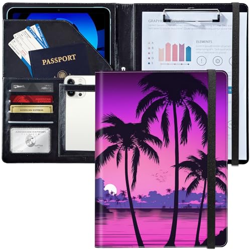 Padfolio/Portfolio-Ordner, Klemmbrett, Palmen, Sonnenuntergang, tropisch, personalisierbar, Leder, Portfolio, Padfolio mit Lebenslauf, Dokument, Organizer, Briefgröße, A4, Schreibblock Padfolio/Portfolio-Ordner, Klemmbrett, Palmen, Sonnenuntergang, tropisch, personalisierbar, Leder, Portfolio, Padfolio mit Lebenslauf, Dokument, Organizer, Briefgröße, A4, Schreibblock von Decahouy