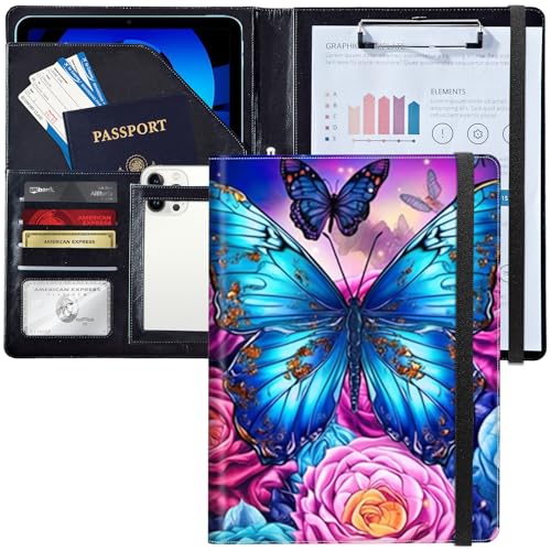 Padfolio/Portfolio-Ordner, Klemmbrett, Schmetterlings-Blumen, Rose, personalisiertes Leder-Portfolio, Padfolio mit Lebenslauf-Dokumenten, Organizer, Briefgröße, A4, Schreibblock, Visitenkartenhalter Padfolio/Portfolio-Ordner, Klemmbrett, Schmetterlings-Blumen, Rose, personalisiertes Leder-Portfolio, Padfolio mit Lebenslauf-Dokumenten, Organizer, Briefgröße, A4, Schreibblock, Visitenkartenhalter von Decahouy