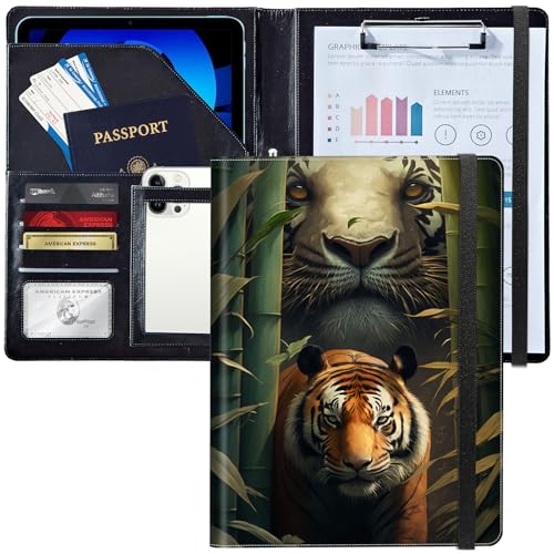 Padfolio/Portfolio-Ordner, Klemmbrett, Waldkatze und Tiger, personalisiertes Leder-Portfolio, Padfolio mit Lebenslauf-Dokumenten, Organizer, Briefgröße, A4, Schreibblock, Visitenkartenhalter für Padfolio/Portfolio-Ordner, Klemmbrett, Waldkatze und Tiger, personalisiertes Leder-Portfolio, Padfolio mit Lebenslauf-Dokumenten, Organizer, Briefgröße, A4, Schreibblock, Visitenkartenhalter für von Decahouy
