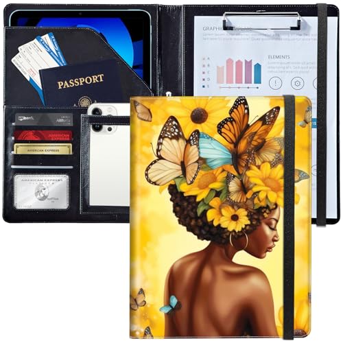 Padfolio/Portfolio-Ordner, Klemmbrett, afrikanische Schmetterlinge, Mädchen, personalisiertes Leder-Portfolio, Padfolio mit Lebenslauf-Dokumenten, Organizer, Briefgröße, A4, Schreibblock Padfolio/Portfolio-Ordner, Klemmbrett, afrikanische Schmetterlinge, Mädchen, personalisiertes Leder-Portfolio, Padfolio mit Lebenslauf-Dokumenten, Organizer, Briefgröße, A4, Schreibblock von Decahouy