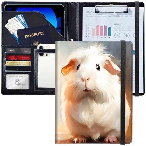 Padfolio/Portfolio-Ordner, Klemmbrett, niedliche weiße Ratte, personalisiertes Leder-Portfolio, Padfolio mit Lebenslauf-Dokumenten, Organizer, Briefgröße, A4, Schreibblock, Visitenkartenhalter für Padfolio/Portfolio-Ordner, Klemmbrett, niedliche weiße Ratte, personalisiertes Leder-Portfolio, Padfolio mit Lebenslauf-Dokumenten, Organizer, Briefgröße, A4, Schreibblock, Visitenkartenhalter für von Decahouy